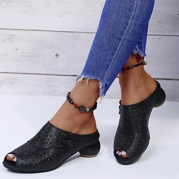 slippers european and american summer style women fish mouth with hollow thick heel outdoors pure color beach, Black
slippers european and american summer style women fish mouth with hollow thick heel outdoors pure color beach, Black