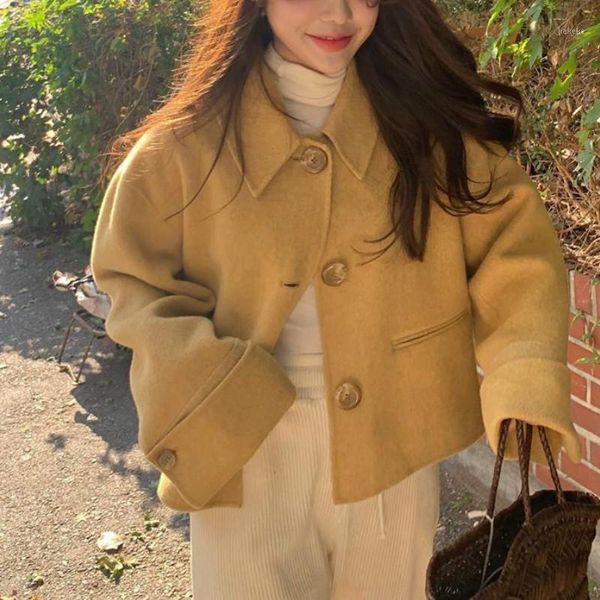 short thicker warm loose woolen overcoat cashmere clothes female wool coat winter coats women buttons korean female d6781, Black
short thicker warm loose woolen overcoat cashmere clothes female wool coat winter coats women buttons korean female d6781, Black