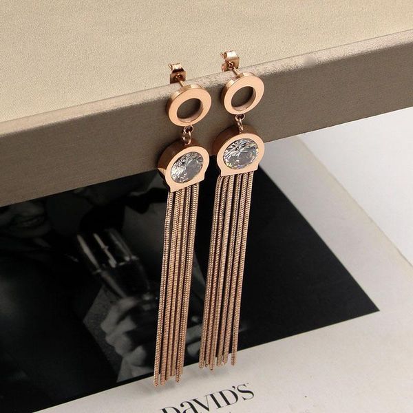 dangle & chandelier rose gold circle crystal six snake bone chain tassel earrings stainless steel for women jewelry wholesale, Silver
dangle & chandelier rose gold circle crystal six snake bone chain tassel earrings stainless steel for women jewelry wholesale, Silver