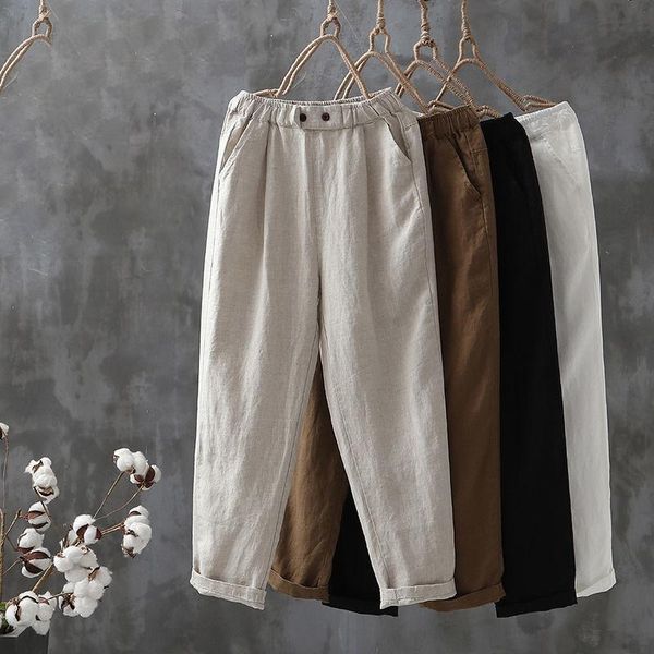 women's pants & capris cotton linen women spring summer ankle-length trousers female elastic waist casual loose solid harem plus size c, Black;white
women's pants & capris cotton linen women spring summer ankle-length trousers female elastic waist casual loose solid harem plus size c, Black;white