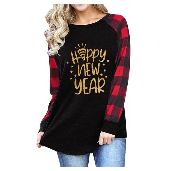 women's t-shirt women 2022 year round neck t shirt plaid printing long sleeve christmas daily blouse ropa mujer in stock, White
women's t-shirt women 2022 year round neck t shirt plaid printing long sleeve christmas daily blouse ropa mujer in stock, White