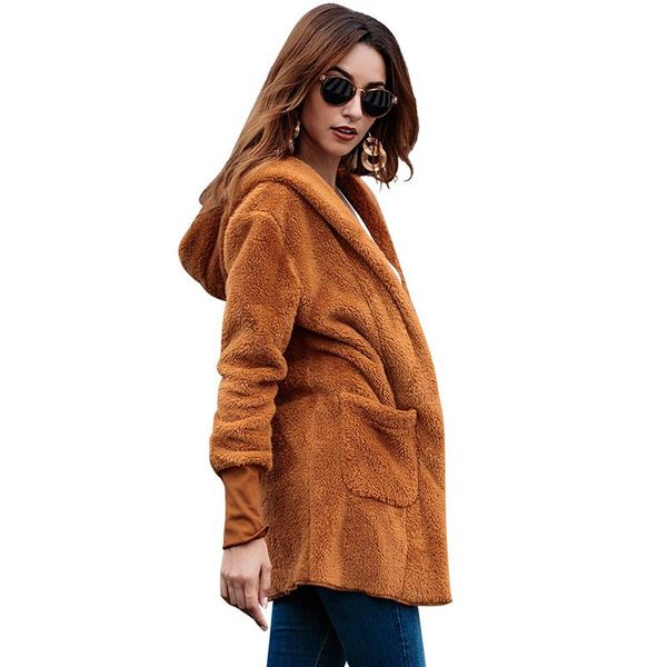 women's jackets 2021 autumn winter european and american high-end plush jacket keep warm long sleeve pure color coat women d207, Black;brown
women's jackets 2021 autumn winter european and american high-end plush jacket keep warm long sleeve pure color coat women d207, Black;brown