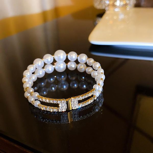 bangle european and american exaggerated atmospheric design diamond inlaid pearl double-layer bracelet fashion temperament, Black
bangle european and american exaggerated atmospheric design diamond inlaid pearl double-layer bracelet fashion temperament, Black