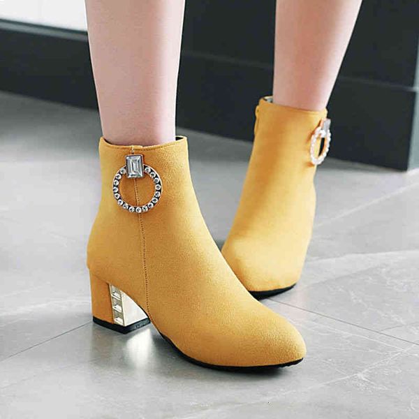 dress shoes rimocy women yellow shoes woman crystal buckle short booties ladies large size ankle boots for women suede botines muj, Black
dress shoes rimocy women yellow shoes woman crystal buckle short booties ladies large size ankle boots for women suede botines muj, Black