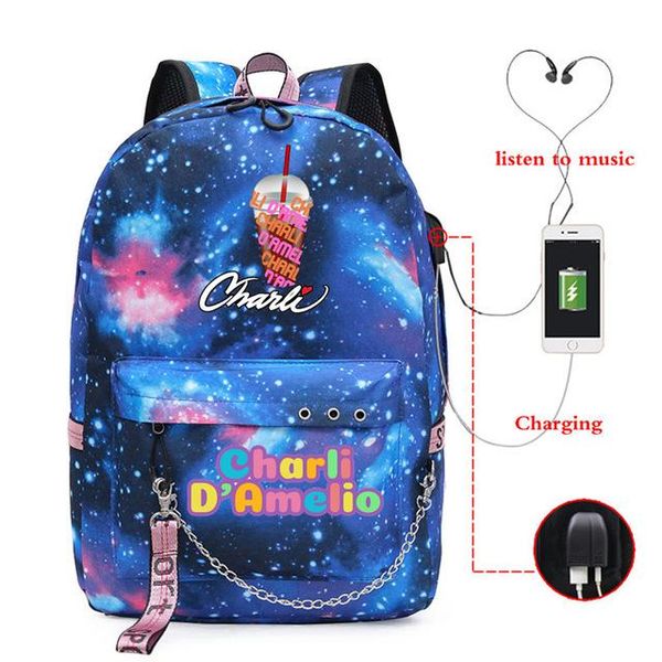 2021 charli damelio backpack for girls teens student schoolbag kids bookbag children knapsack women usb charging travel rucksack
2021 charli damelio backpack for girls teens student schoolbag kids bookbag children knapsack women usb charging travel rucksack