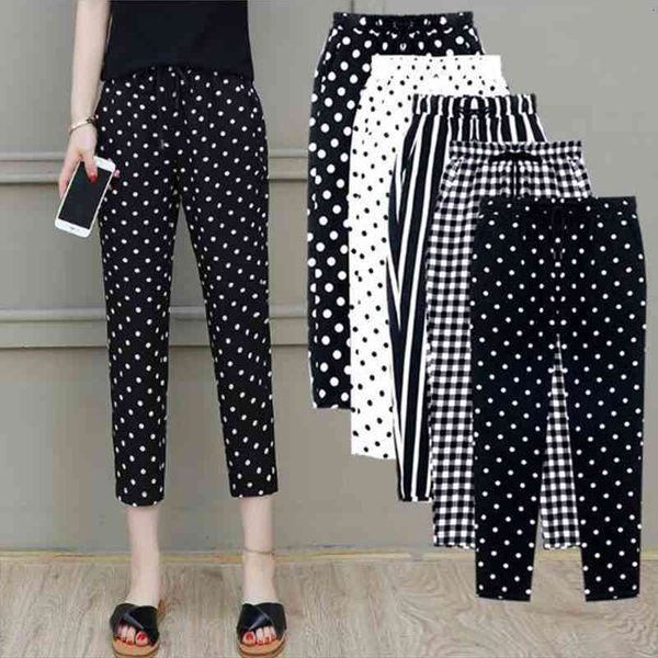 women pants spring and summer high-waisted trousers womens loose seventh ninth casual pantalones de mujer, Black;white
women pants spring and summer high-waisted trousers womens loose seventh ninth casual pantalones de mujer, Black;white