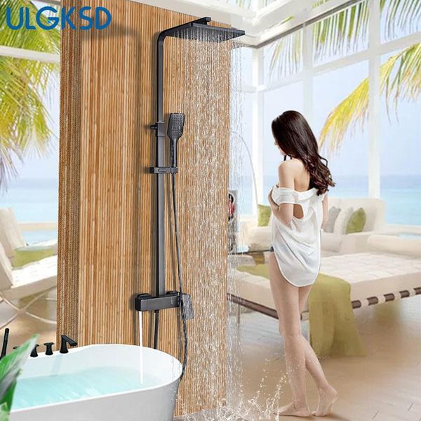 ulgksd black shower faucet sets wall mounted shower system bath kits rainfall head brass mixer valve handshower
ulgksd black shower faucet sets wall mounted shower system bath kits rainfall head brass mixer valve handshower