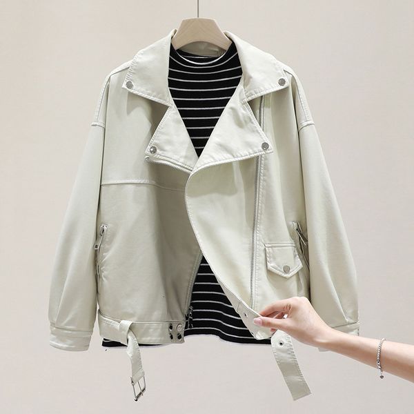 2021 new spring autumn soft faux leather women loose korean casual chic biker leahter coat ladies moto jacket with belt lmu7, Black
2021 new spring autumn soft faux leather women loose korean casual chic biker leahter coat ladies moto jacket with belt lmu7, Black