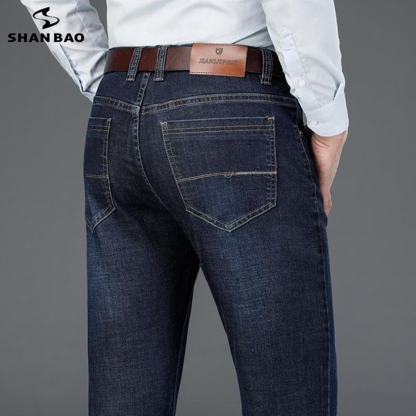 men's jeans shan bao 2021 autumn and winter brand fitted straight waist stretch classic business casual, Blue
men's jeans shan bao 2021 autumn and winter brand fitted straight waist stretch classic business casual, Blue