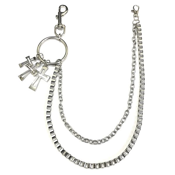 korean style metal hip hop multi-layer cross phants zipper mens key decoration pendant metal chain belt, Silver
korean style metal hip hop multi-layer cross phants zipper mens key decoration pendant metal chain belt, Silver