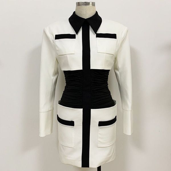 female fashion long sleeve draped pocket mini design bodycon club dress 2p78, White
female fashion long sleeve draped pocket mini design bodycon club dress 2p78, White