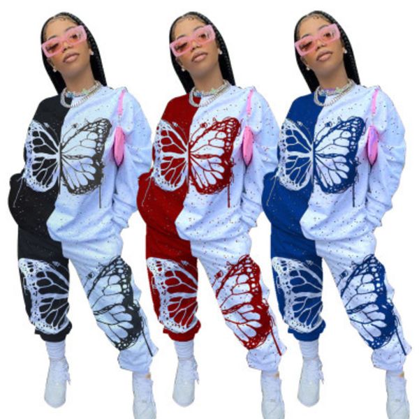 spring women's butterfly patchwork tracksuit printed long sleeve t-shirt + pants two-piece outfits clothing ladies casual sets jy20135, White
spring women's butterfly patchwork tracksuit printed long sleeve t-shirt + pants two-piece outfits clothing ladies casual sets jy20135, White