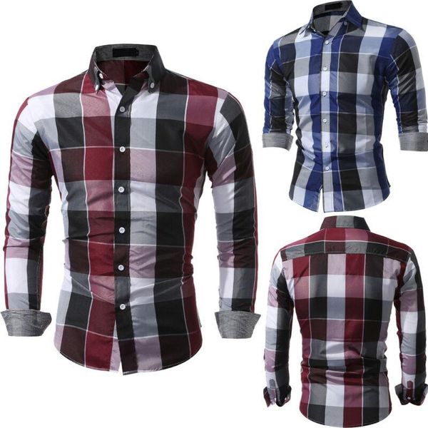 men's casual shirts imcute men shirt fashion slim fit long sleeve cotton plaid button lapel business work office streetwear clothing, White;black
men's casual shirts imcute men shirt fashion slim fit long sleeve cotton plaid button lapel business work office streetwear clothing, White;black