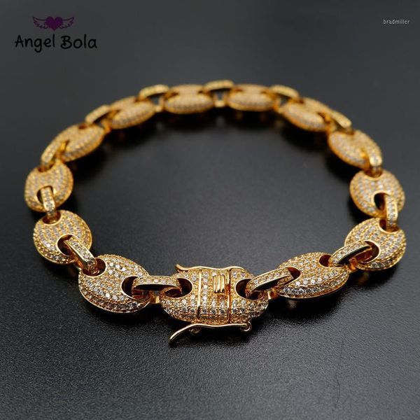 9mm men's chunky iced out zircon miami cuban link hoof bracelet bling hip hop jewelry gold color cz cuban chain bracelets1, Black
9mm men's chunky iced out zircon miami cuban link hoof bracelet bling hip hop jewelry gold color cz cuban chain bracelets1, Black