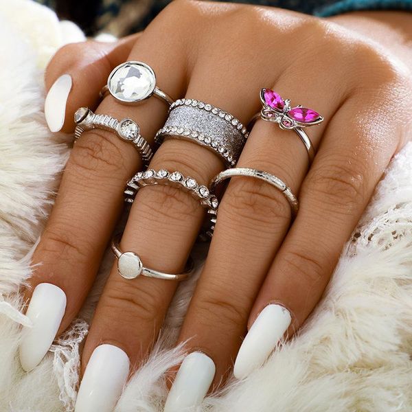 cluster rings boho fashion purple crystal butterfly shaped for women engagement ring vintage opal metal finger set 7pcs, Golden;silver
cluster rings boho fashion purple crystal butterfly shaped for women engagement ring vintage opal metal finger set 7pcs, Golden;silver