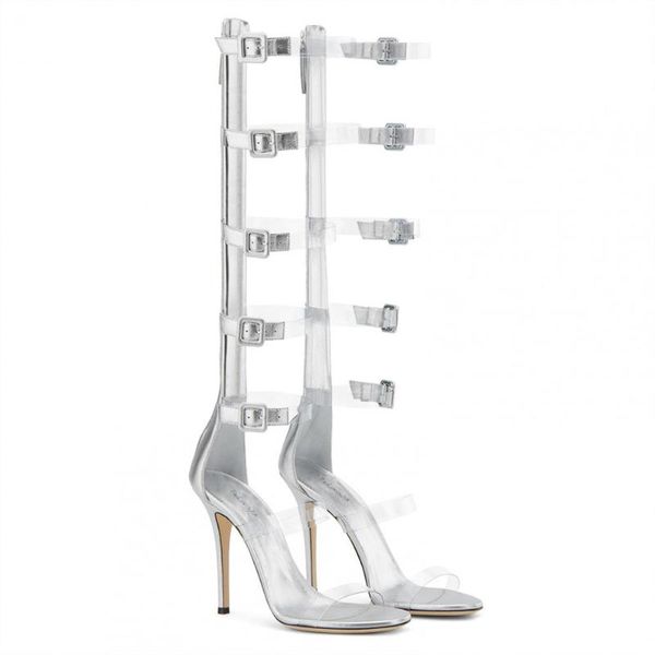 sandals summer transparent pvc silver stiletto strap high heels roman jewelry boots party fashion large size lady 45 46, Black
sandals summer transparent pvc silver stiletto strap high heels roman jewelry boots party fashion large size lady 45 46, Black