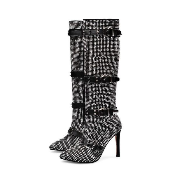boots luxury bling crystal over knee autumn winter women driling rivets studs belt strap design high heels shoes, Black
boots luxury bling crystal over knee autumn winter women driling rivets studs belt strap design high heels shoes, Black