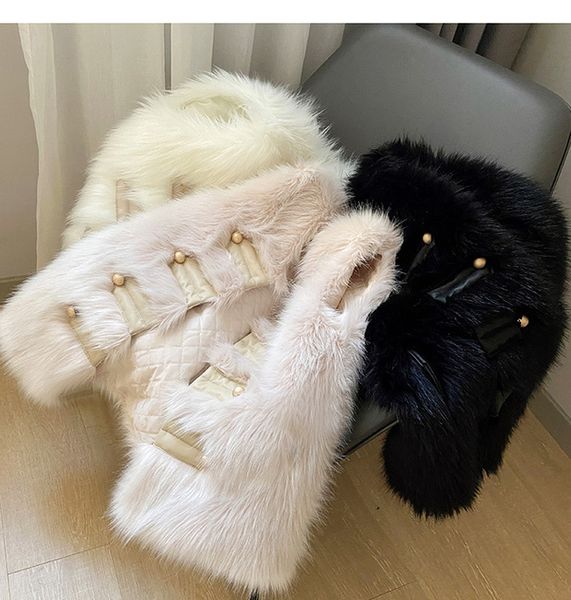keep warm winter hairy shaggy faux fox fur sleeveless jackets vintage spliced leather buttons furry vest coat loose outerwear, Black
keep warm winter hairy shaggy faux fox fur sleeveless jackets vintage spliced leather buttons furry vest coat loose outerwear, Black