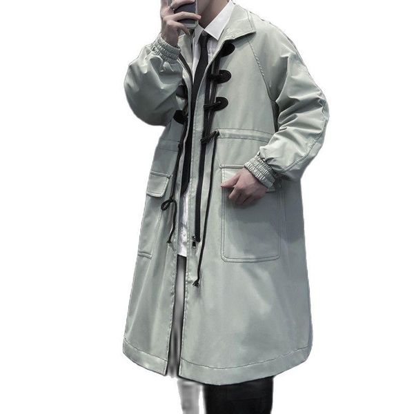 men's trench coats autumn winter korean loose horn button long coat men casual windbreaker jacket, Tan;black
men's trench coats autumn winter korean loose horn button long coat men casual windbreaker jacket, Tan;black