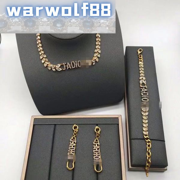 Ja High Quality Earrings Classic Design Diamond Necklace Bracelet Women's Fashion Net Red Letter Temperament, Golden
Ja High Quality Earrings Classic Design Diamond Necklace Bracelet Women's Fashion Net Red Letter Temperament, Golden