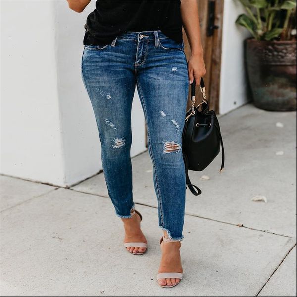 2021 spring new high street elasticity skinny jeans women fashion hollow out hole bleached vintage push up denim pants femme, Blue
2021 spring new high street elasticity skinny jeans women fashion hollow out hole bleached vintage push up denim pants femme, Blue