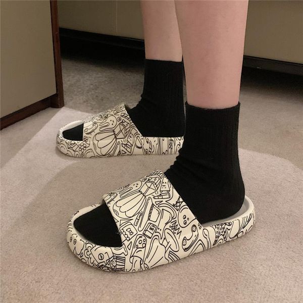 slippers red instagram tide wear sandals and at home soft thick-soled fashion graffiti female summer, Black
slippers red instagram tide wear sandals and at home soft thick-soled fashion graffiti female summer, Black