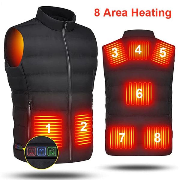 men's vests jacket 8 areas heated usb clothing electric heating sportswear hunting winter fashion heat, Black;white
men's vests jacket 8 areas heated usb clothing electric heating sportswear hunting winter fashion heat, Black;white