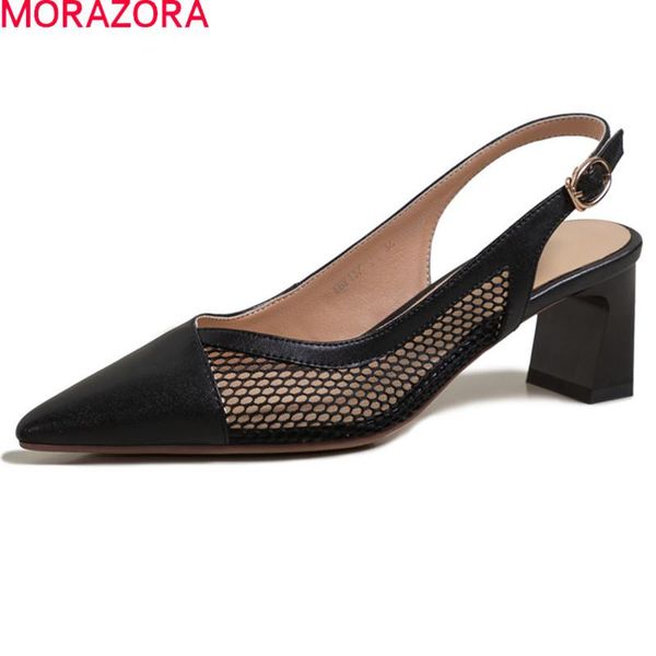 sandals morazora 2021 genuine leather women square heels pointed toe ladies shoes summer buckle party office, Black
sandals morazora 2021 genuine leather women square heels pointed toe ladies shoes summer buckle party office, Black