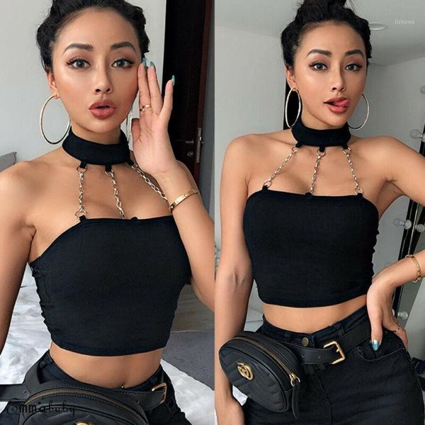 women solid halter neck crop sleeveless ladies backless t shirt tube bustiers & corsets, Black;white
women solid halter neck crop sleeveless ladies backless t shirt tube bustiers & corsets, Black;white