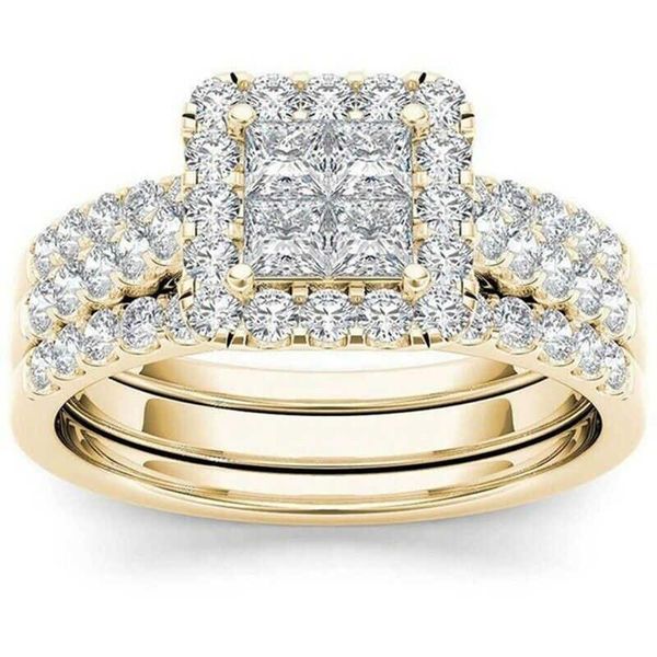 wedding rings ring yellow gold color white women's exquisite size 6-10, Slivery;golden
wedding rings ring yellow gold color white women's exquisite size 6-10, Slivery;golden