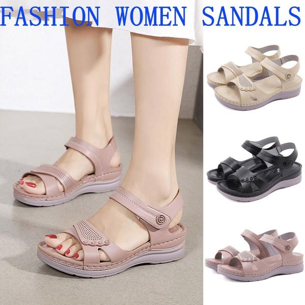 women shoes spring summer slope with massage breathable soft bottom non-slip sandals women's shoes plus big size 37-42, Black
women shoes spring summer slope with massage breathable soft bottom non-slip sandals women's shoes plus big size 37-42, Black