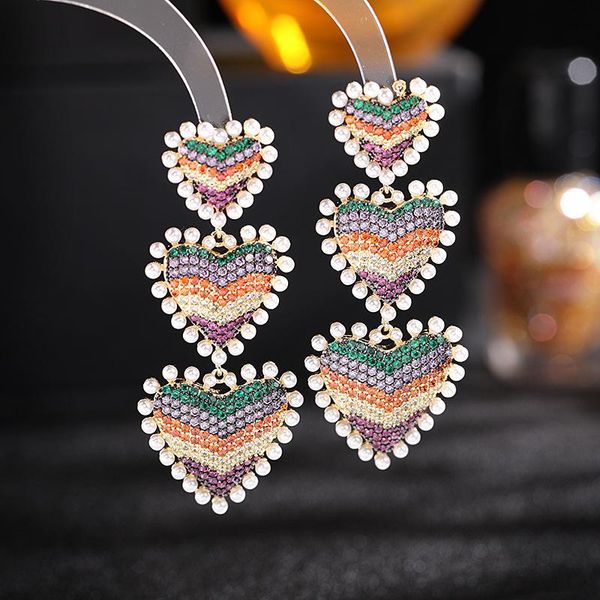 Dangle & Chandelier Trendy Bohemian Heart Drop Earrings Beauty Purple Zircon Long Exaggerated Love Pearl For Women, Silver
Dangle & Chandelier Trendy Bohemian Heart Drop Earrings Beauty Purple Zircon Long Exaggerated Love Pearl For Women, Silver