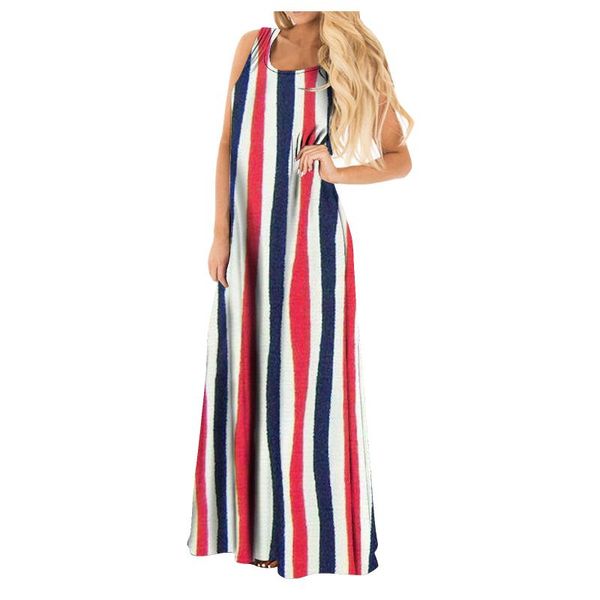 casual dresses 40# striped sleeveless long dress women summer tank maxi beach sundress plus size bohemia robe femme, Black;gray
casual dresses 40# striped sleeveless long dress women summer tank maxi beach sundress plus size bohemia robe femme, Black;gray