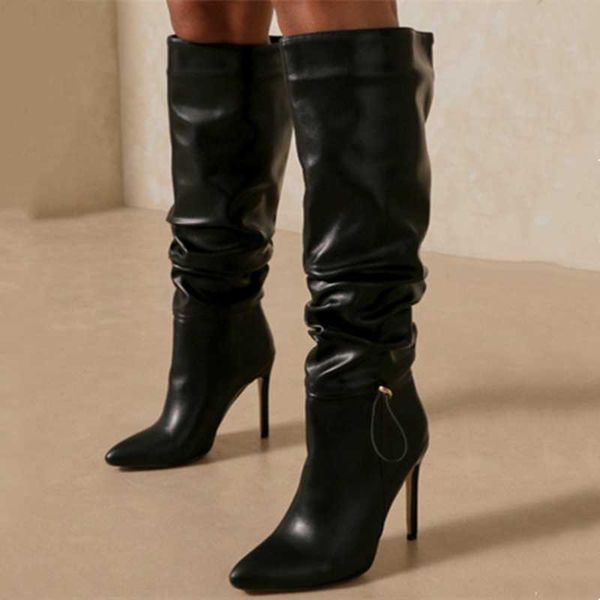 boots slip on shoes high heel elastic string pleated shaft stilettos fashion wholesale women's knee big size 43, Black
boots slip on shoes high heel elastic string pleated shaft stilettos fashion wholesale women's knee big size 43, Black