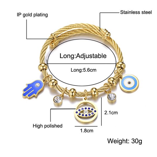 reb002 religious stainless steel bracelet turkish islamic fatima hand blue evil eye bracelet adjustable size, Golden;silver
reb002 religious stainless steel bracelet turkish islamic fatima hand blue evil eye bracelet adjustable size, Golden;silver
