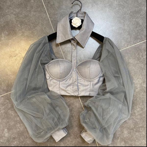 deat 2021 new summer fashion casual long sleeve turn down collar backless solid lace puff sleeve shirt women sd679, White
deat 2021 new summer fashion casual long sleeve turn down collar backless solid lace puff sleeve shirt women sd679, White