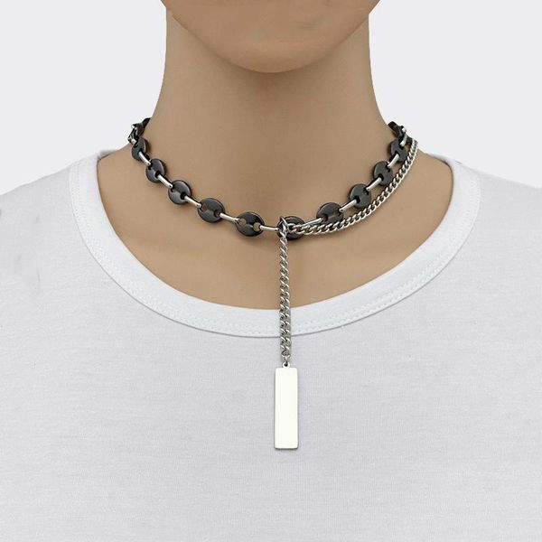 chains hand stitching chain clavicle simple necklace ceramic men's and women's collar, Silver
chains hand stitching chain clavicle simple necklace ceramic men's and women's collar, Silver