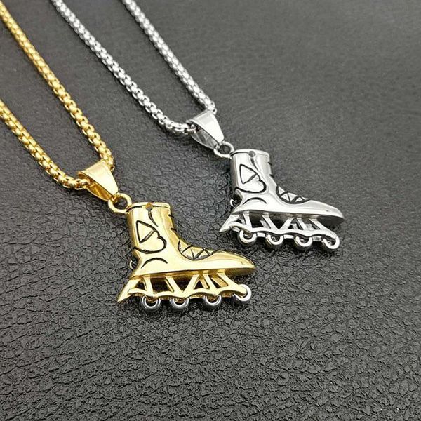 pendant necklaces gold color iced out skates necklace men gift stainless steel chain hip hop bling party jewelry, Silver
pendant necklaces gold color iced out skates necklace men gift stainless steel chain hip hop bling party jewelry, Silver