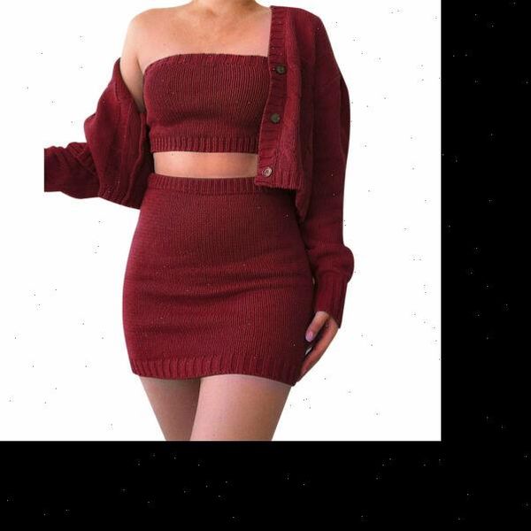 womens casual fashion autumn knitted tube coat skirt two pieces tight party cardigan mini dress three pieces set, Gray
womens casual fashion autumn knitted tube coat skirt two pieces tight party cardigan mini dress three pieces set, Gray