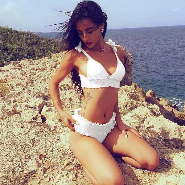 women's swimwear high waist bikinis ruffles solid bandage tankini set brazilian swimsuit push up bikini maillot de bain 3678, White;black
women's swimwear high waist bikinis ruffles solid bandage tankini set brazilian swimsuit push up bikini maillot de bain 3678, White;black