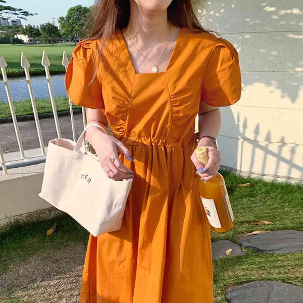 casual dresses korean chic orange white square neckline woman pleated drawstring design for women ucuv, Black;gray
casual dresses korean chic orange white square neckline woman pleated drawstring design for women ucuv, Black;gray