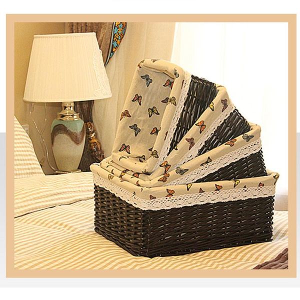 storage baskets 4 pcs wicker basket with butterfly-printed lining laundry organizer for toys books clothes size s(dark brown)
storage baskets 4 pcs wicker basket with butterfly-printed lining laundry organizer for toys books clothes size s(dark brown)