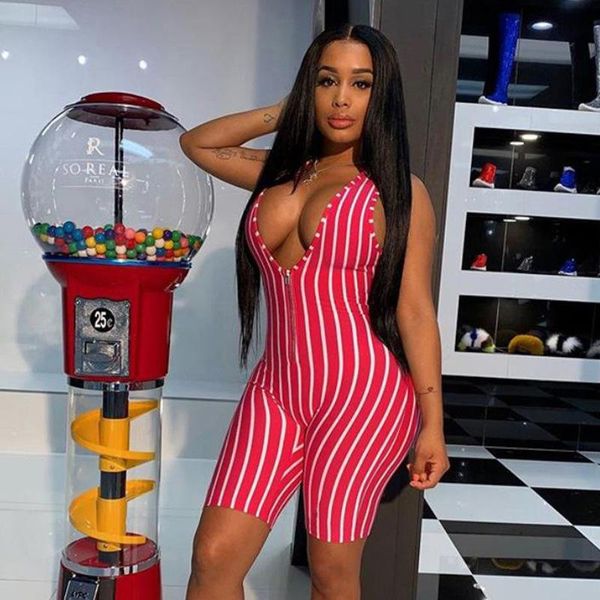 women's jumpsuits & rompers striped prined women playsuit v-neck bodycon short jumpsuit zipper summer sleeveless night party club bodys, Black;white
women's jumpsuits & rompers striped prined women playsuit v-neck bodycon short jumpsuit zipper summer sleeveless night party club bodys, Black;white