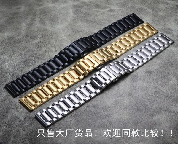 watch bands stainless steel 18mm 20mm 22mm strap wrist bracelet black silver color metal watchband with butterfly buckle, Black;brown 
watch bands stainless steel 18mm 20mm 22mm strap wrist bracelet black silver color metal watchband with butterfly buckle, Black;brown