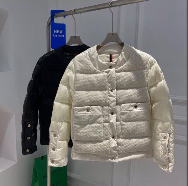 women branded knitting round neck down coat buttons design jacket thin slim parkas black /white color size 1234
women branded knitting round neck down coat buttons design jacket thin slim parkas black /white color size 1234