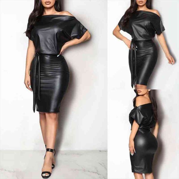 women pu leather dress elegant formal party office lady midi dress skinny zipper black off shoulder bandage club, Black;gray
women pu leather dress elegant formal party office lady midi dress skinny zipper black off shoulder bandage club, Black;gray