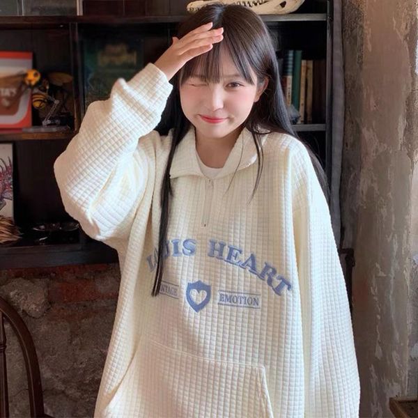 women's hoodies & sweatshirts women letter embroidery sweatshirt spring autumn long sleeve zipper pullover hoodie 2021 casual korean ov, Black
women's hoodies & sweatshirts women letter embroidery sweatshirt spring autumn long sleeve zipper pullover hoodie 2021 casual korean ov, Black
