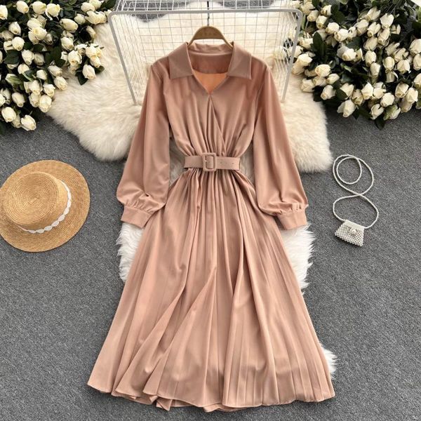 casual dresses b951 women fashion 2021 autumn and winter v-neck long sleeve slim pleated dress solid color vestidos de mujer, Black;gray
casual dresses b951 women fashion 2021 autumn and winter v-neck long sleeve slim pleated dress solid color vestidos de mujer, Black;gray