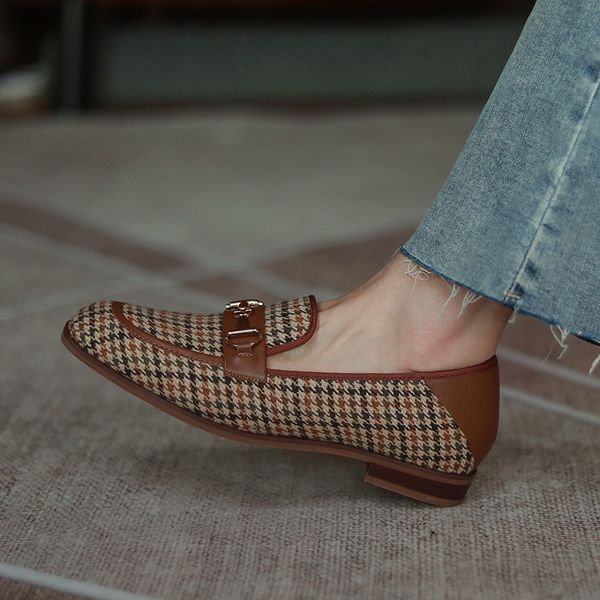 Womens genuine leather bordered fabric patchwork slip-on flats loafers warm wool inside winter snow single shoes casual shoesDress Shoes, Brown
Womens genuine leather bordered fabric patchwork slip-on flats loafers warm wool inside winter snow single shoes casual shoesDress Shoes, Brown