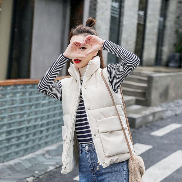 women's vests 2021 cotton-padded waistcoat all-match thin and loose short autumn winter jacket, Black;white
women's vests 2021 cotton-padded waistcoat all-match thin and loose short autumn winter jacket, Black;white
